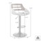 Armen Living Karter Adjustable Cream Faux Leather and Walnut Wood Bar Stool with Chrome Base LCKTBAWACR - alternate 4